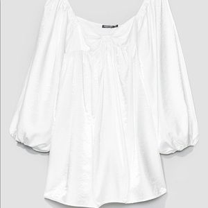 Nasty gal white taffeta balloon sleeve dress